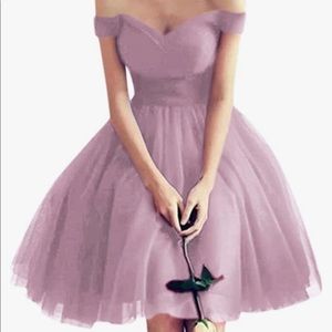 Off Shoulder Tulle Homecoming Dress